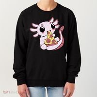 Cute Axolotl Pizza Lover Women's Sweatshirt thumb 0