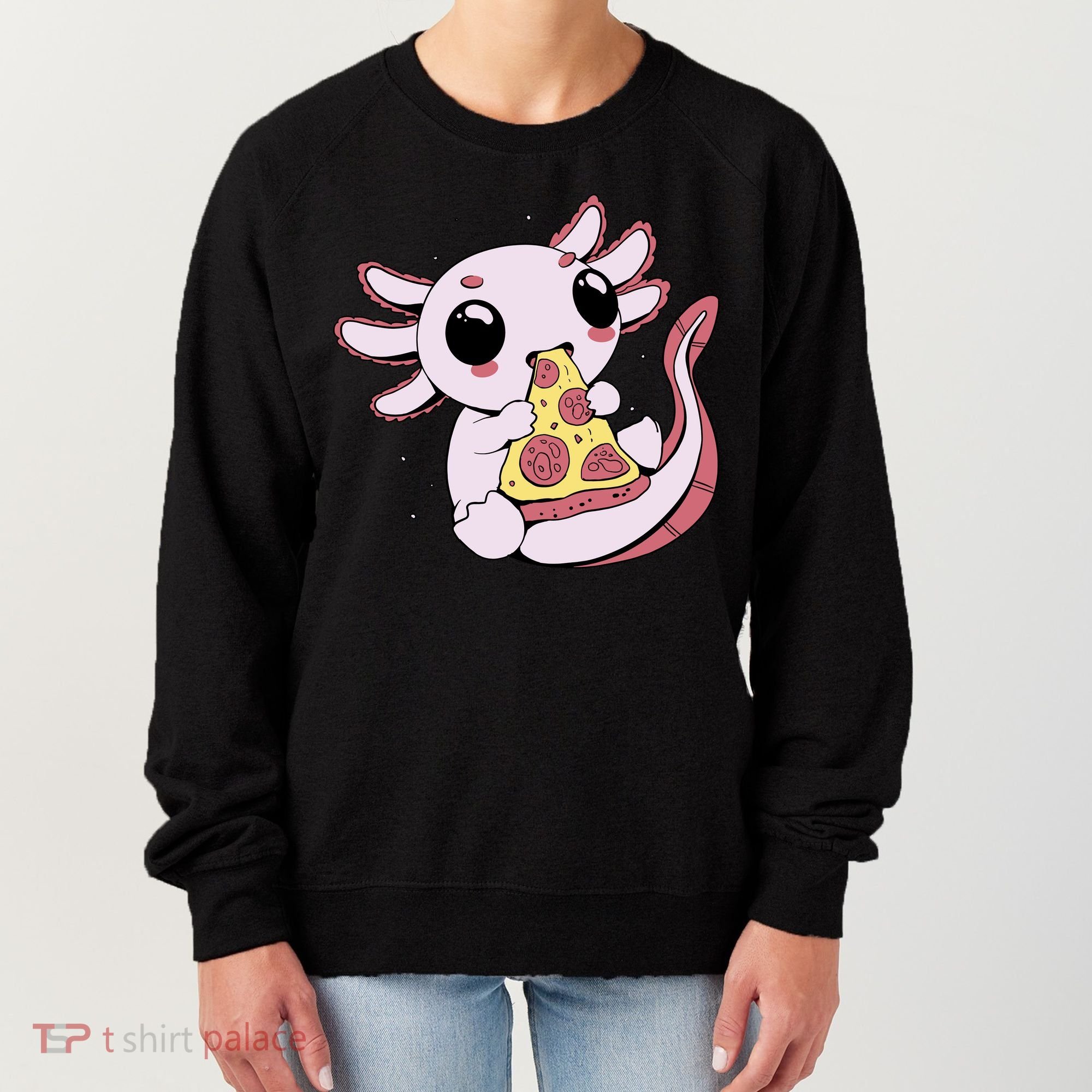 Cute Axolotl Pizza Lover Women's Sweatshirt
