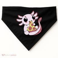 Cute Axolotl Pizza Lover USA-Made Doggie Bandana thumb 0