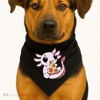 Cute Axolotl Pizza Lover USA-Made Doggie Bandana thumb 1