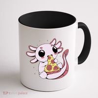 Cute Axolotl Pizza Lover Coffee Mug thumb 1