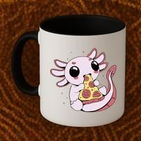 Cute Axolotl Pizza Lover Coffee Mug thumb 2