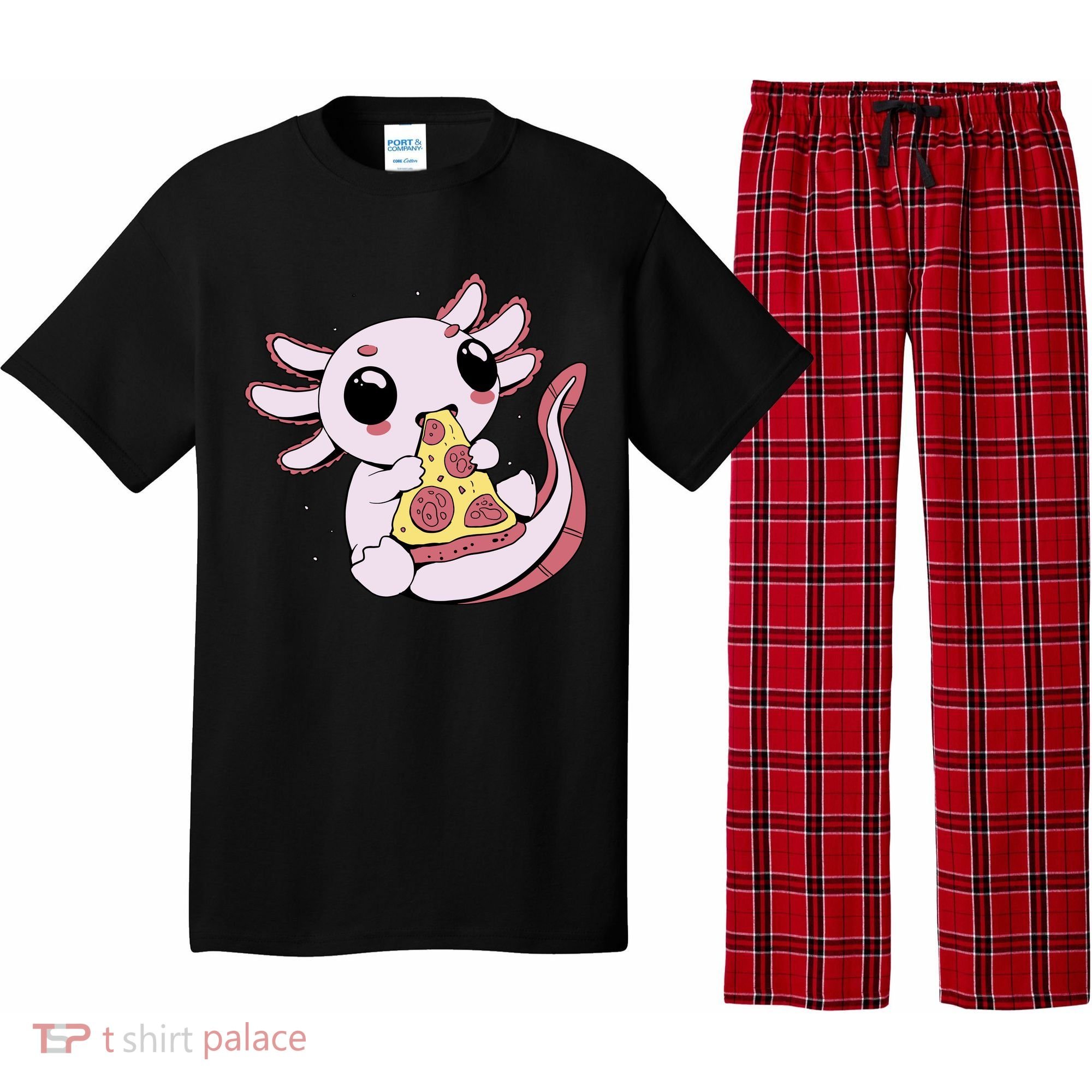 Cute Axolotl Pizza Lover Pajama Set