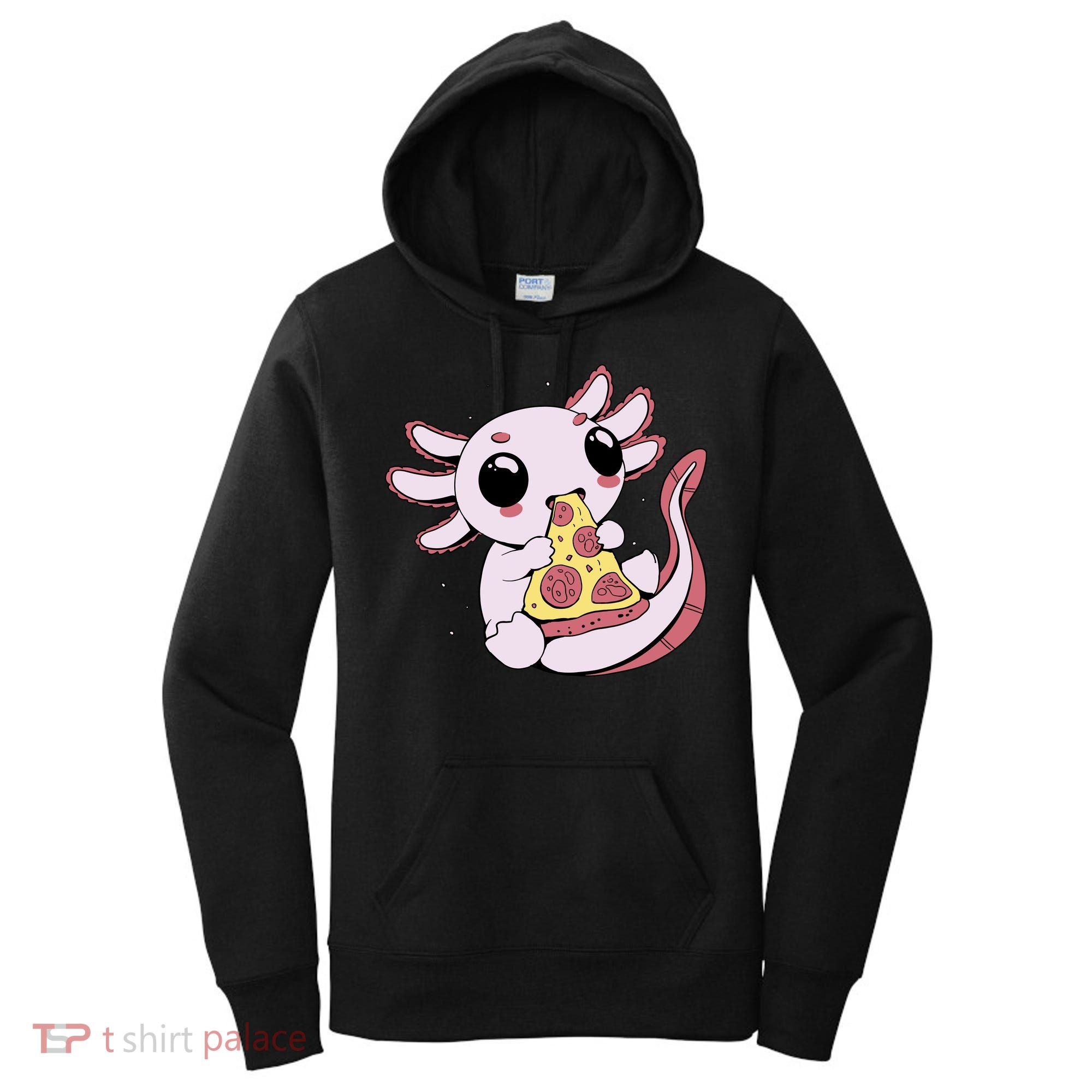 Cute Axolotl Pizza Lover Women's Hoodie
