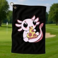 Cute Axolotl Pizza Lover Golf Towel thumb 1