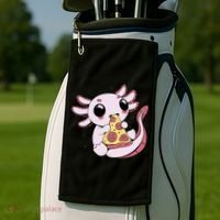 Cute Axolotl Pizza Lover Golf Towel thumb 2