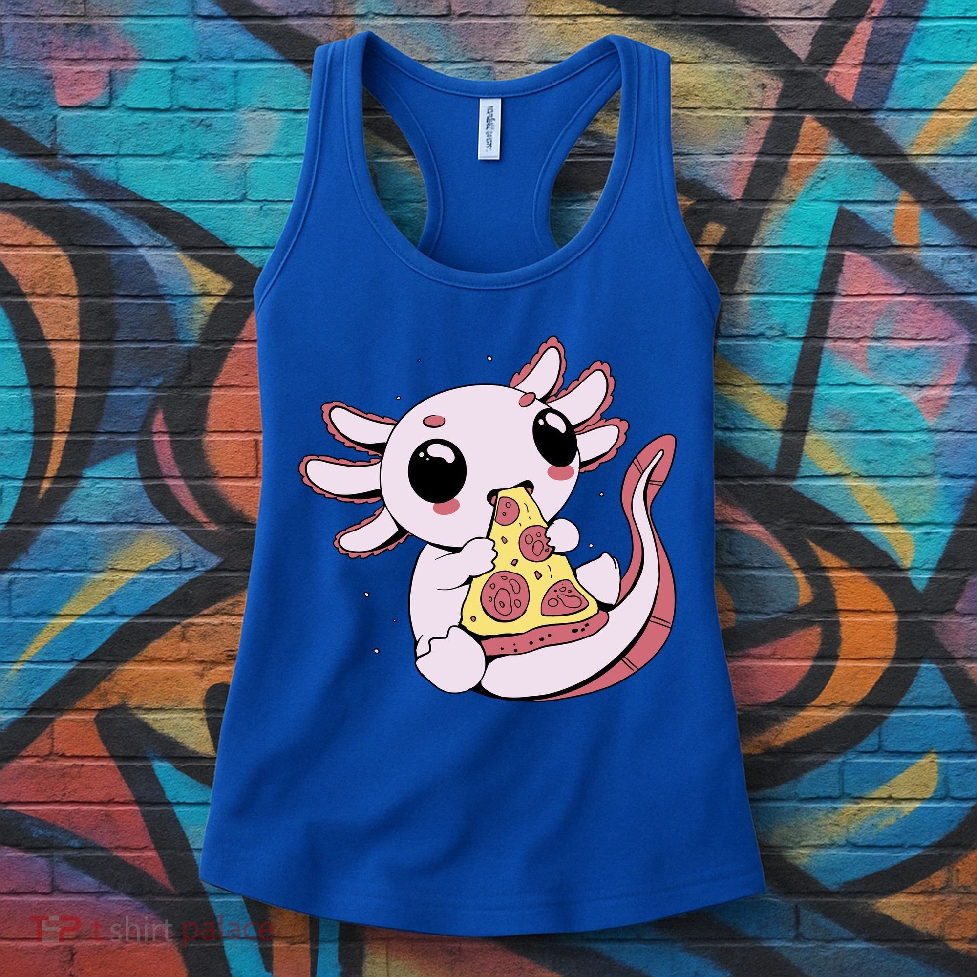 Cute Axolotl Pizza Lover Women's Tank Top
