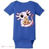 Cute Axolotl Pizza Lover Baby Bodysuit thumb 0
