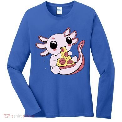 Cute Axolotl Pizza Lover Women's Long Sleeve Shirt