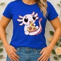 Cute Axolotl Pizza Lover Women's T-Shirt thumb 2