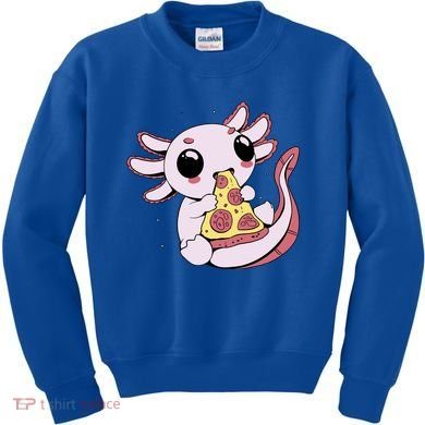 Cute Axolotl Pizza Lover Kids Sweatshirt