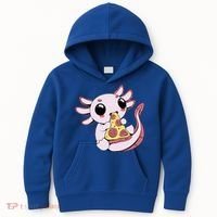 Cute Axolotl Pizza Lover Kids Hoodie thumb 0