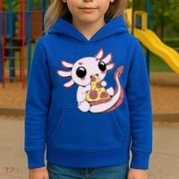 Cute Axolotl Pizza Lover Kids Hoodie thumb 3