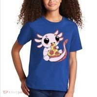 Cute Axolotl Pizza Lover Kids T-Shirt thumb 2
