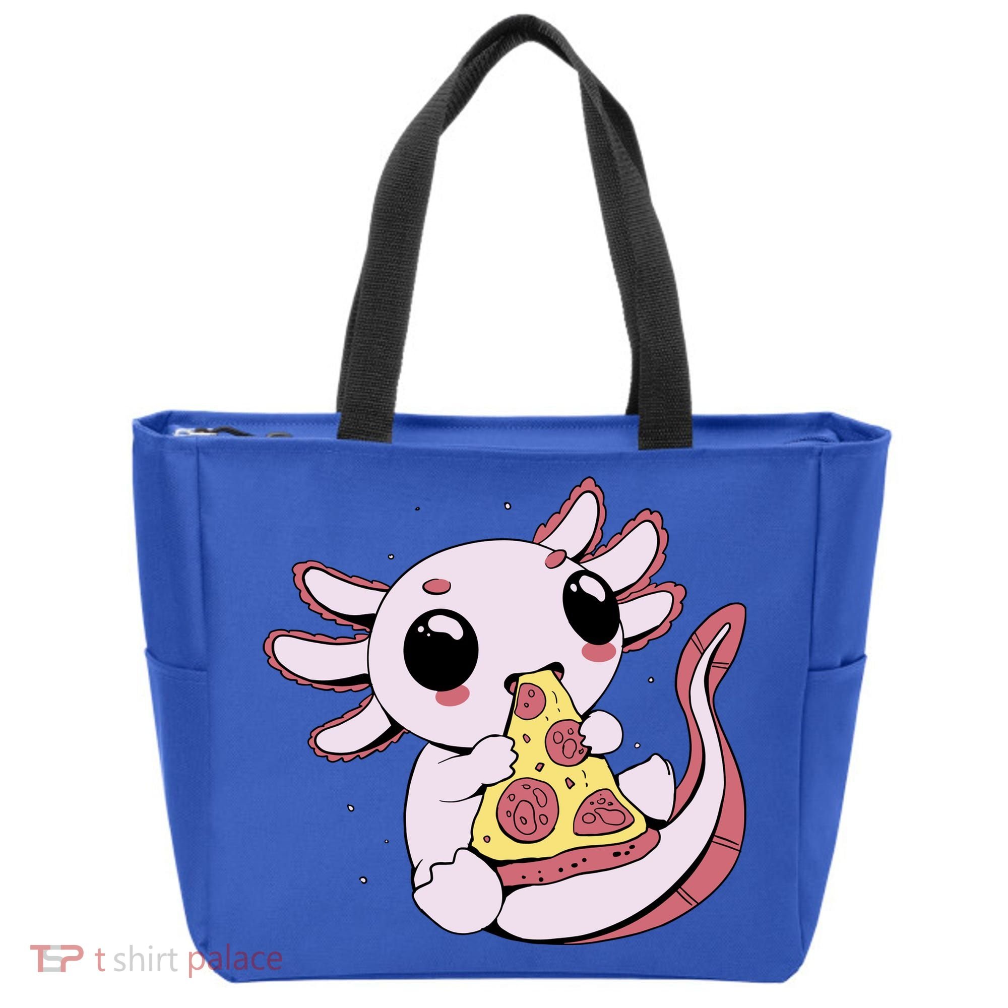 Cute Axolotl Pizza Lover Tote Bag