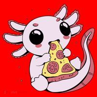 Cute Axolotl Pizza Lover Santa Hat thumb 1