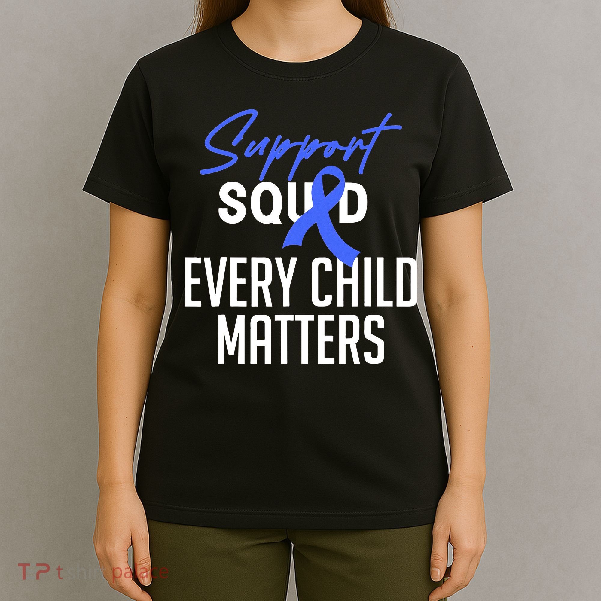Child Abuse Prevention Awareness Month Blue Ribbon Trex T-Shirt