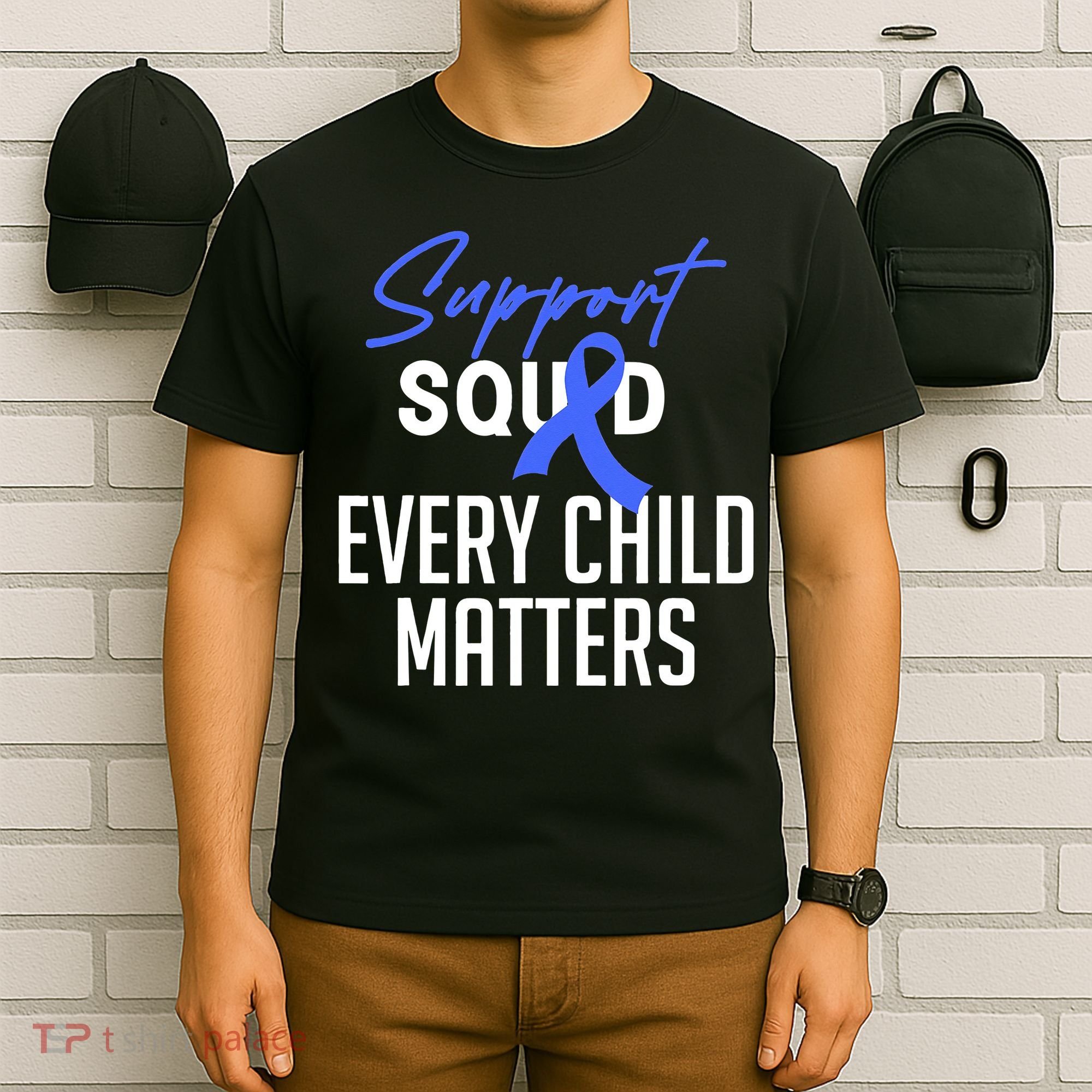 Child Abuse Prevention Awareness Month Blue Ribbon Trex T-Shirt