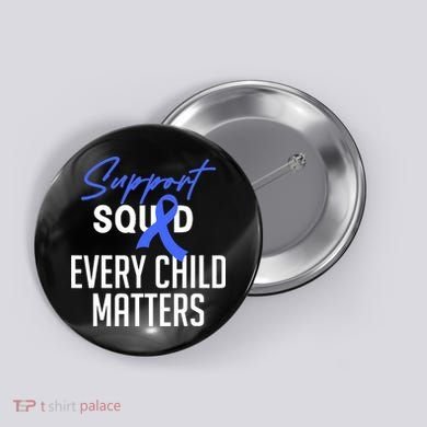 Child Abuse Prevention Awareness Month Blue Ribbon Trex Button