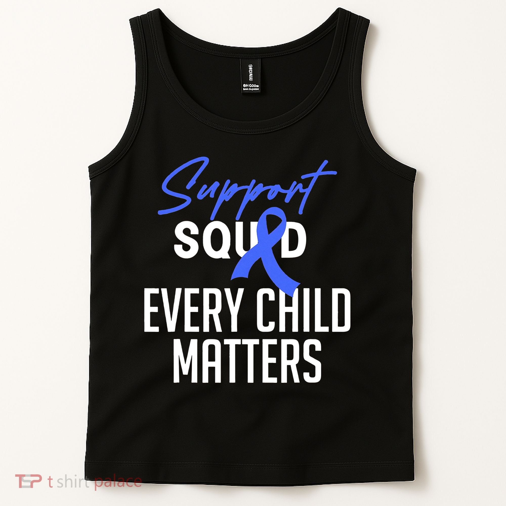 Child Abuse Prevention Awareness Month Blue Ribbon Trex Tank Top
