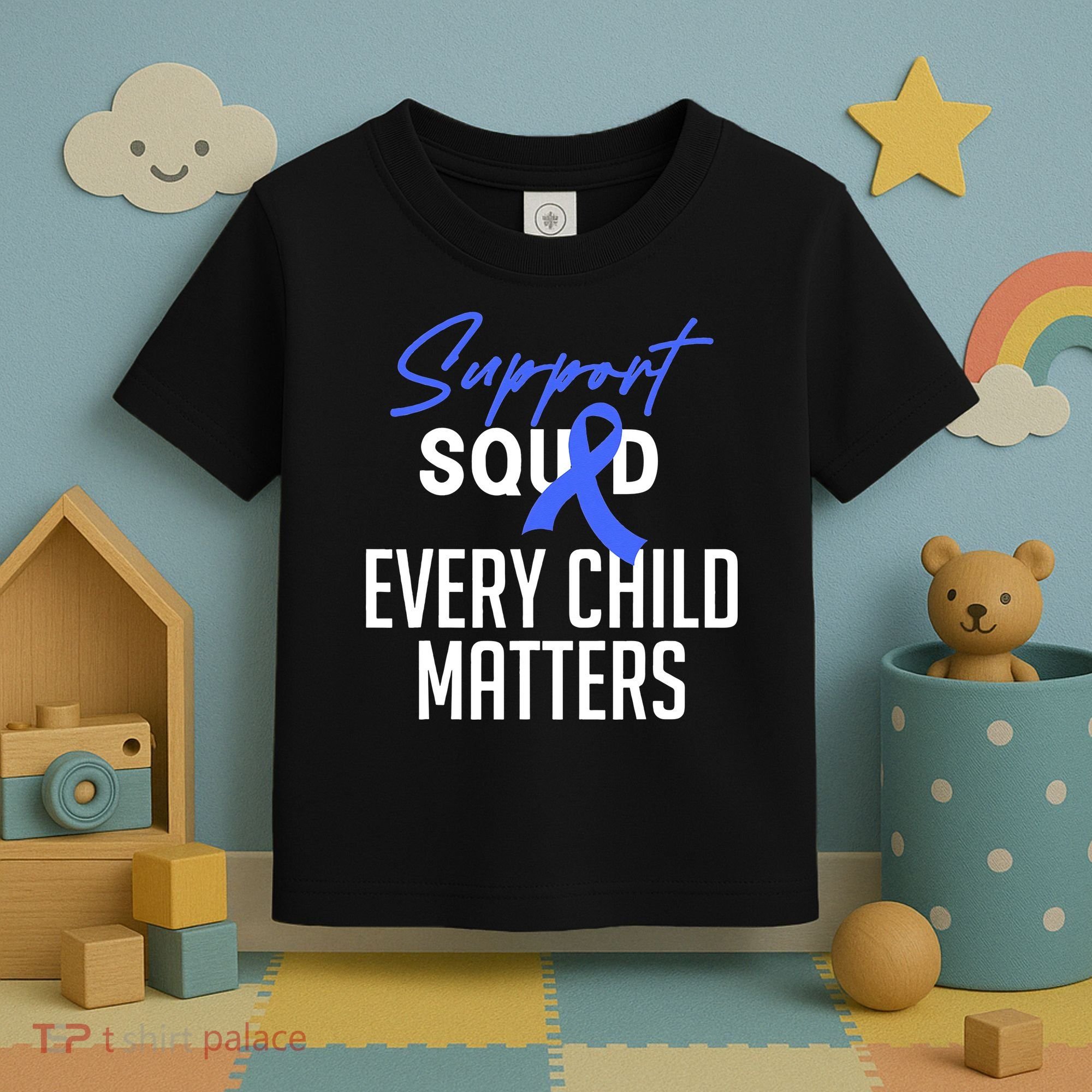 Child Abuse Prevention Awareness Month Blue Ribbon Trex Toddler T-Shirt