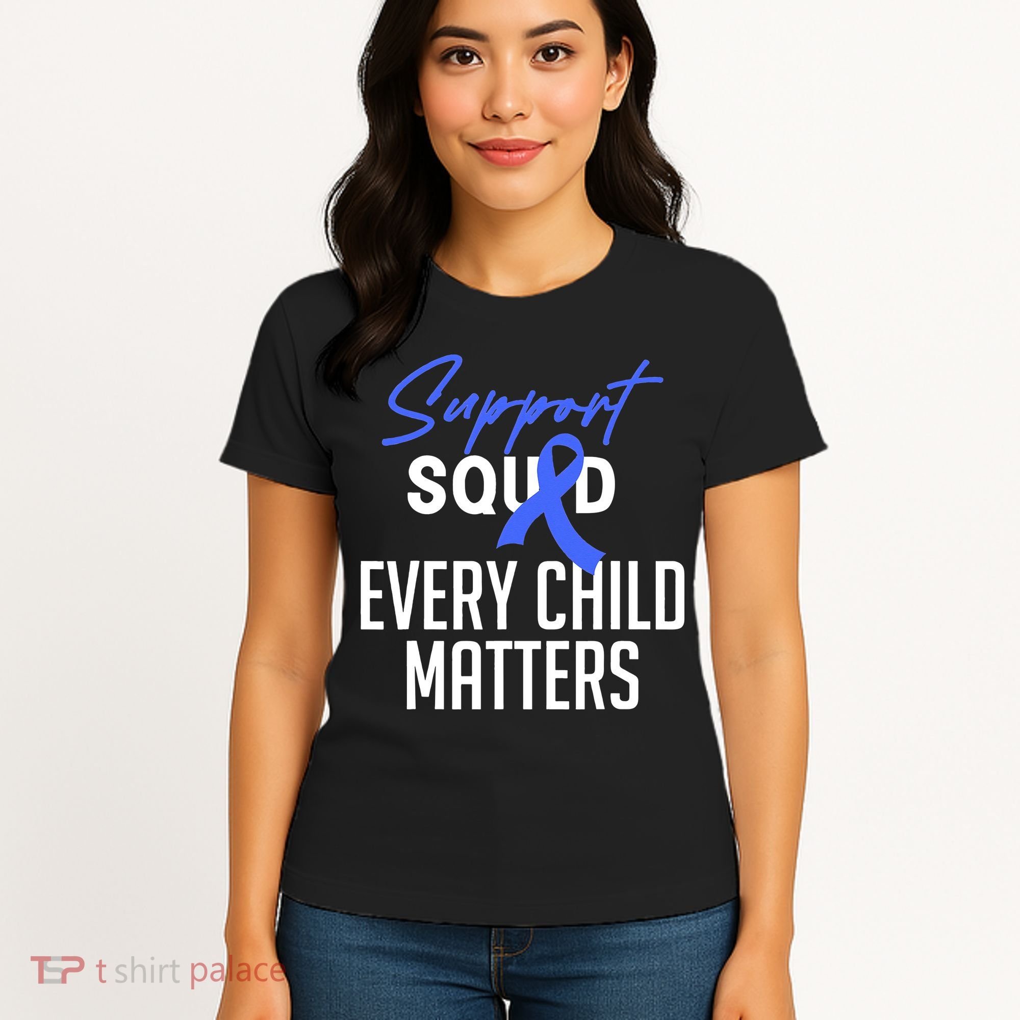 Child Abuse Prevention Awareness Month Blue Ribbon Trex Women's T-Shirt