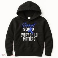Child Abuse Prevention Awareness Month Blue Ribbon Trex Kids Hoodie thumb 0