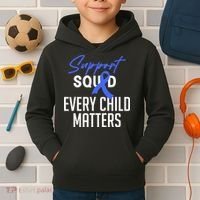 Child Abuse Prevention Awareness Month Blue Ribbon Trex Kids Hoodie thumb 2