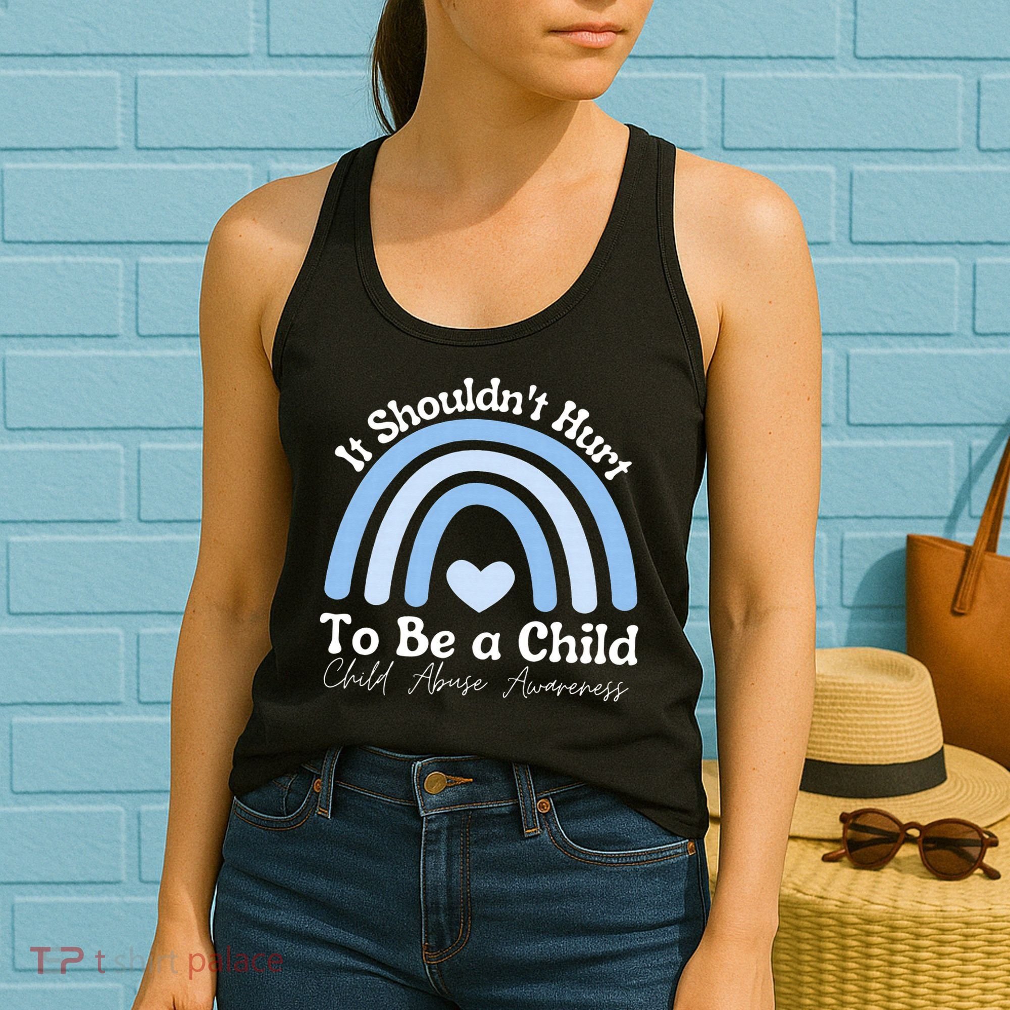 Child Abuse Prevention Awareness Month Rainbow Women's Tank Top