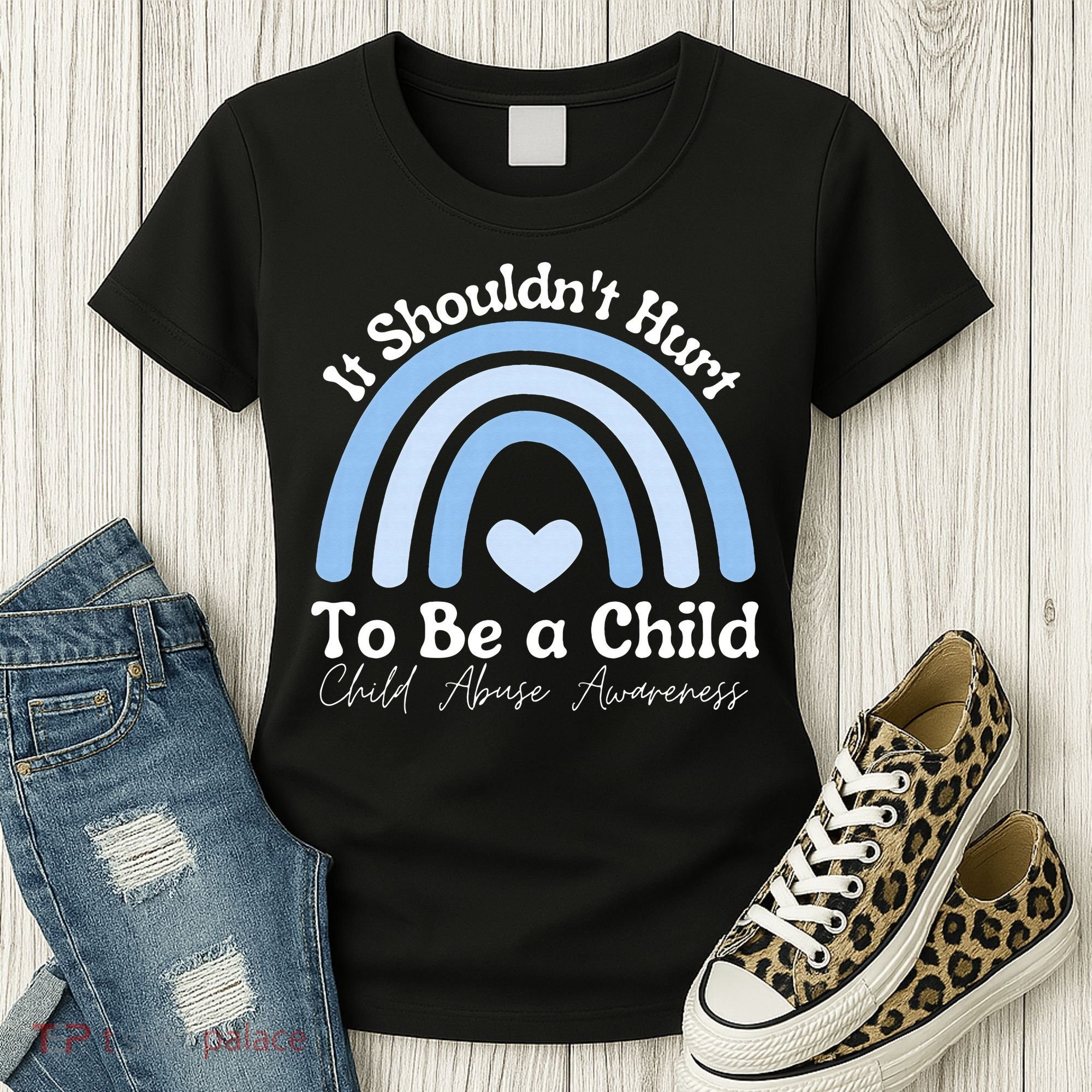 Child Abuse Prevention Awareness Month Rainbow Women's T-Shirt