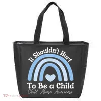 Child Abuse Prevention Awareness Month Rainbow Tote Bag thumb 0