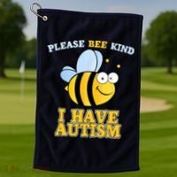 Cute Autism - Please Bee Kind I Have Autism Golf Towel thumb 1
