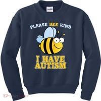 Cute Autism - Please Bee Kind I Have Autism Kids Sweatshirt thumb 0