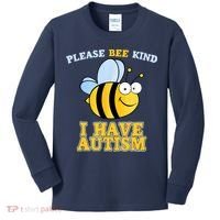 Cute Autism - Please Bee Kind I Have Autism Kids Long Sleeve Shirt thumb 0