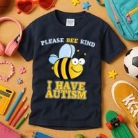 Cute Autism - Please Bee Kind I Have Autism Kids T-Shirt thumb 3