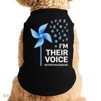 Child Abuse Prevention Awareness Im Their Voice Pinwheel Doggie Tank thumb 0
