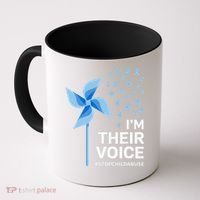 Child Abuse Prevention Awareness Im Their Voice Pinwheel Coffee Mug thumb 0