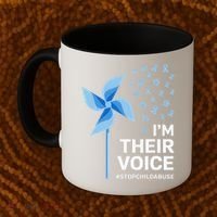 Child Abuse Prevention Awareness Im Their Voice Pinwheel Coffee Mug thumb 2