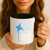 Child Abuse Prevention Awareness Im Their Voice Pinwheel Coffee Mug thumb 3