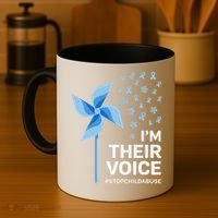 Child Abuse Prevention Awareness Im Their Voice Pinwheel Coffee Mug thumb 4