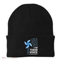 Child Abuse Prevention Awareness Im Their Voice Pinwheel Beanie thumb 0