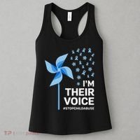 Child Abuse Prevention Awareness Im Their Voice Pinwheel Women's Tank Top thumb 3