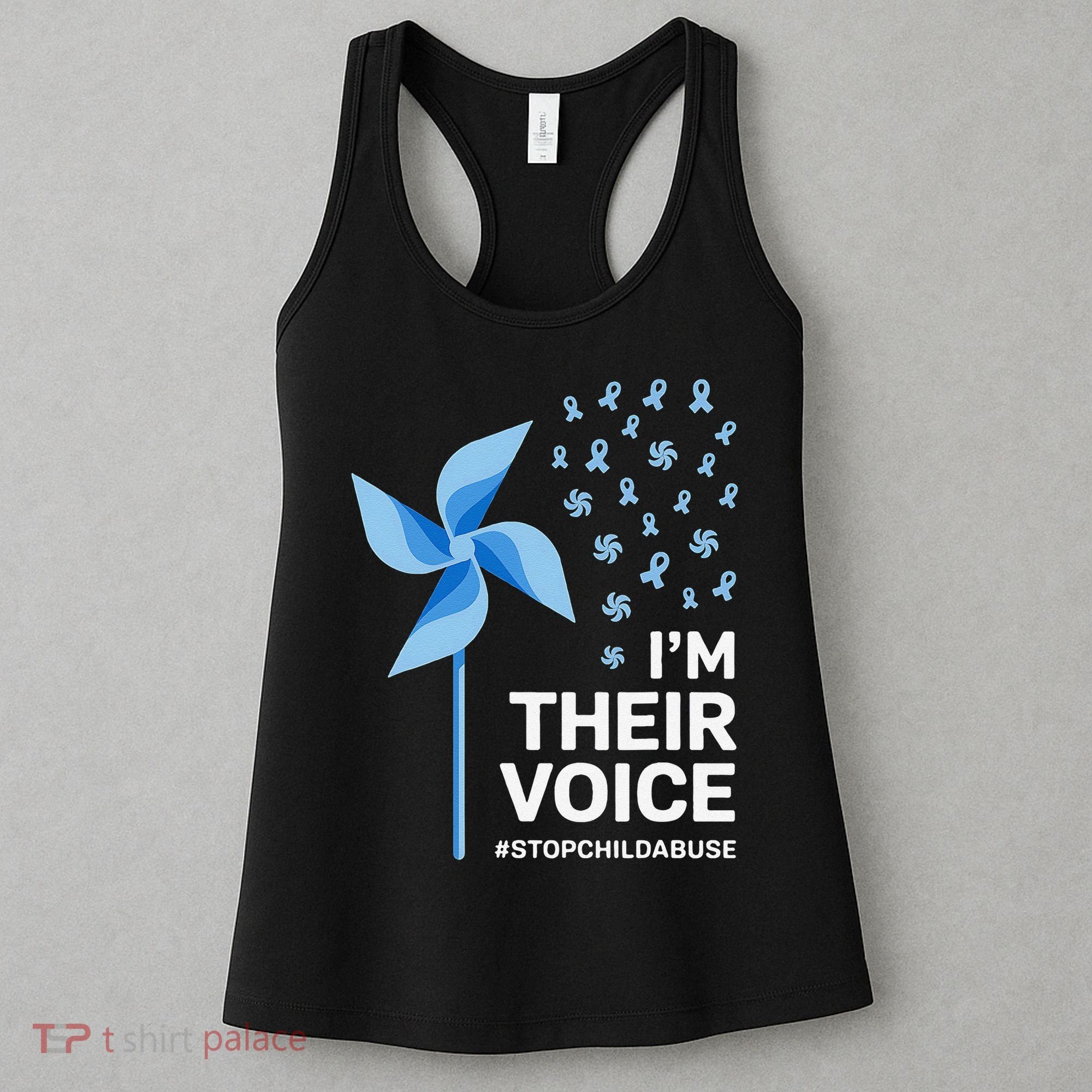 Child Abuse Prevention Awareness Im Their Voice Pinwheel Women's Tank Top