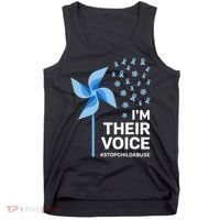 Child Abuse Prevention Awareness Im Their Voice Pinwheel Tank Top thumb 0
