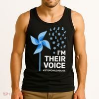 Child Abuse Prevention Awareness Im Their Voice Pinwheel Tank Top thumb 3