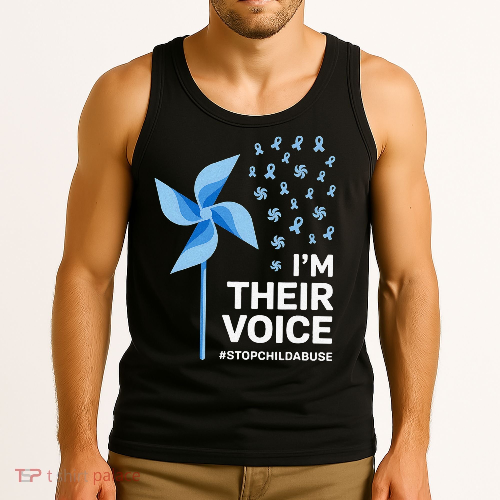 Child Abuse Prevention Awareness Im Their Voice Pinwheel Tank Top