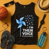 Child Abuse Prevention Awareness Im Their Voice Pinwheel Tank Top thumb 4