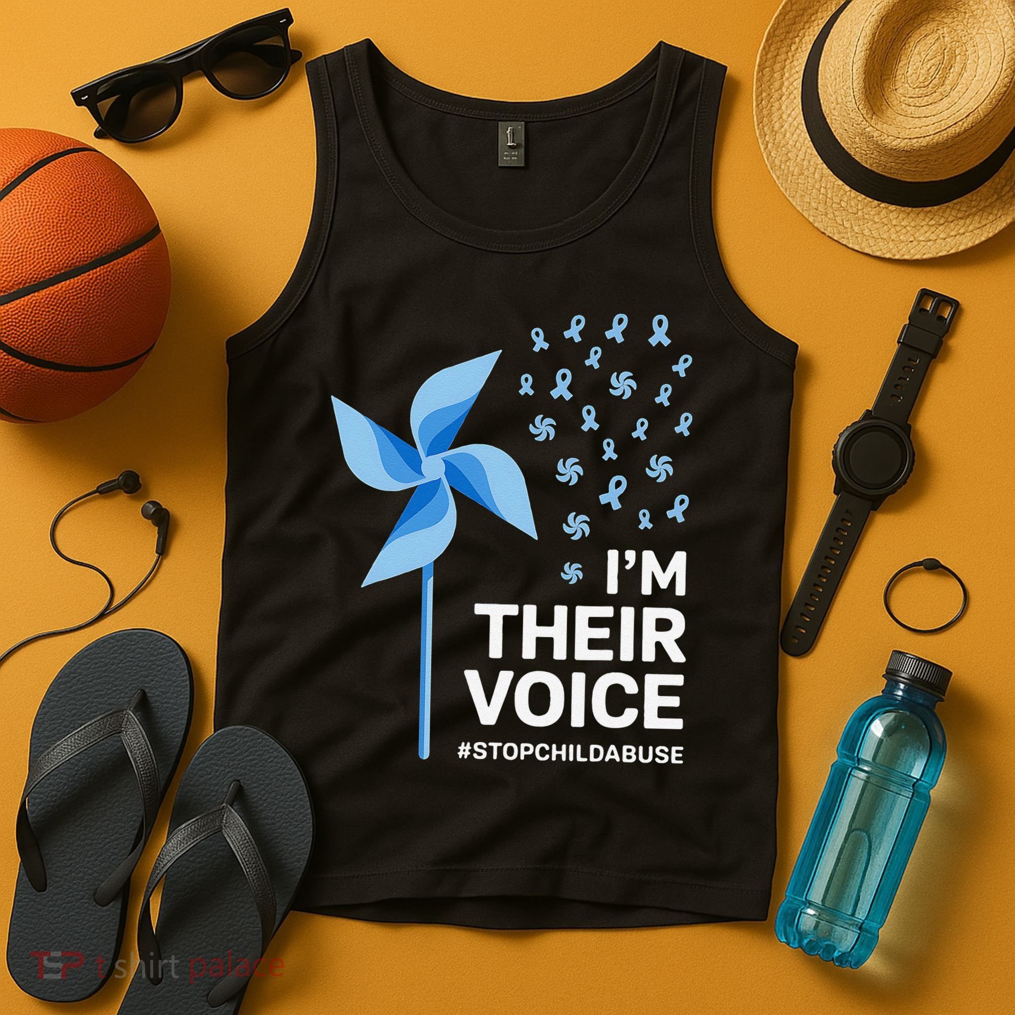 Child Abuse Prevention Awareness Im Their Voice Pinwheel Tank Top