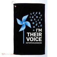 Child Abuse Prevention Awareness Im Their Voice Pinwheel Golf Towel thumb 0