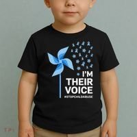Child Abuse Prevention Awareness Im Their Voice Pinwheel Toddler T-Shirt thumb 2